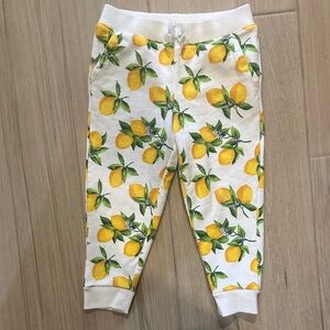 Janie and Jack Lemon Patterned sweatpants